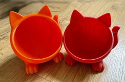 Cute cat food bowls 3d printed